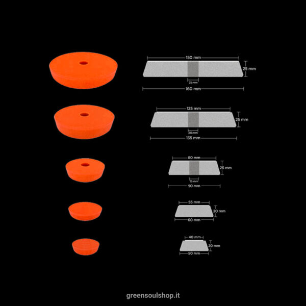 Dimensioni tampone trapezoidale arancione - Zvizzer
